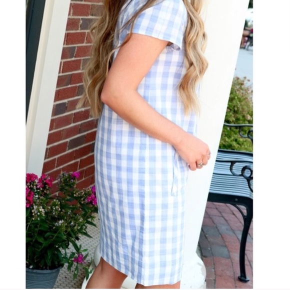 NWT Southern Tide McKenna Chartres Seersucker Blue White Check Women’s Dress - Picture 2 of 2